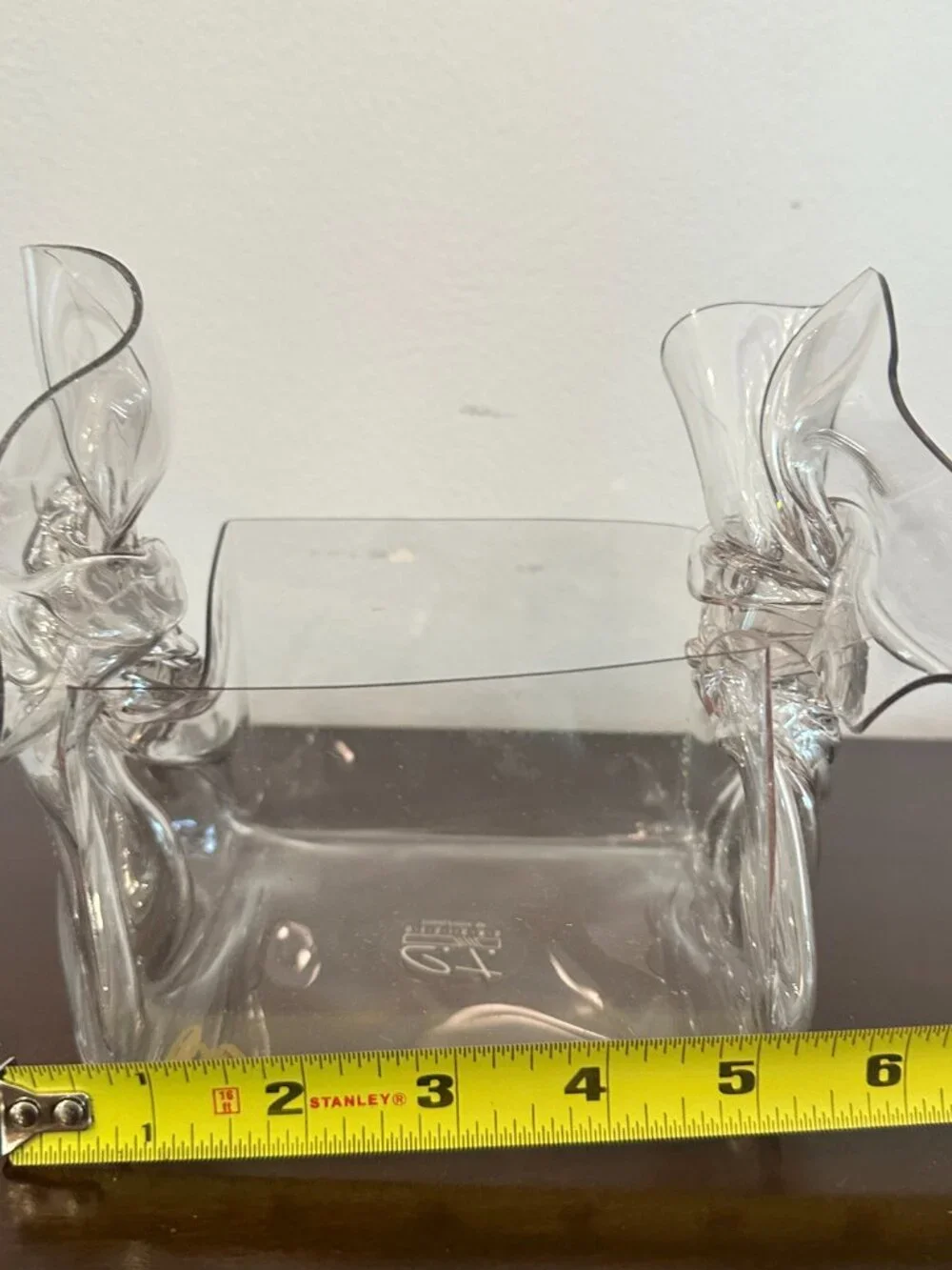 1992 VTG Hand Signed Modernist Lucite Handkerchief Napkin Holder by C.T. Design